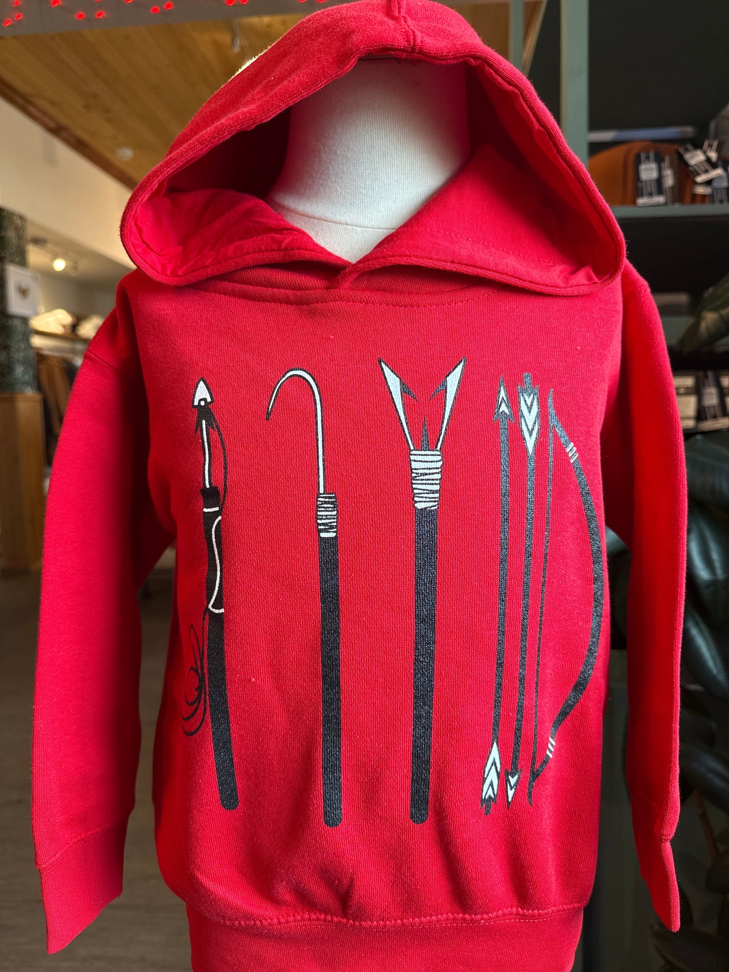 Red toddler traditional tools hoodie