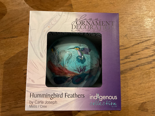 Glass ornement ´Hummingbird feathers’