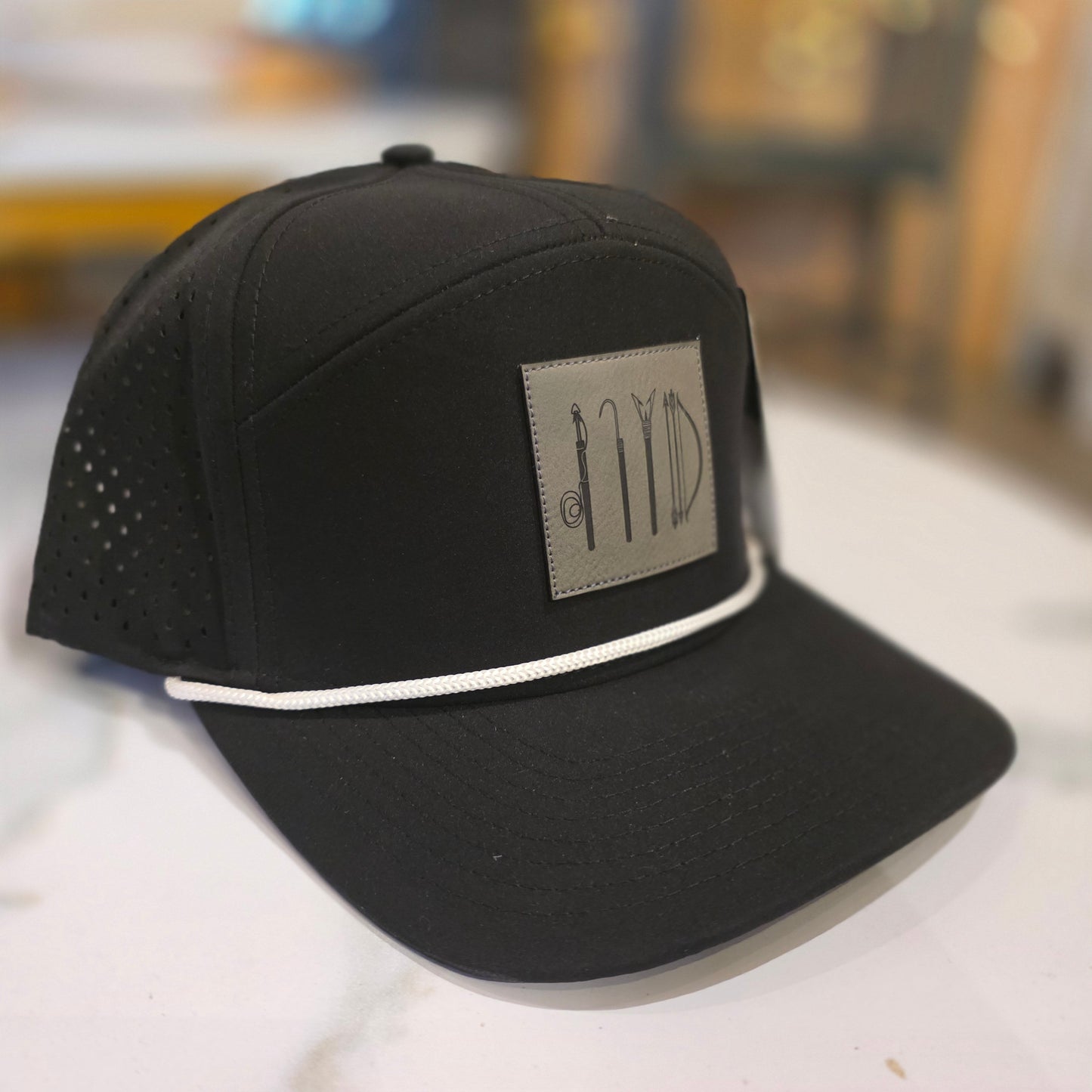 Black traditional tools tradesman cap