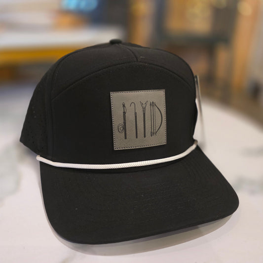 Black traditional tools tradesman cap