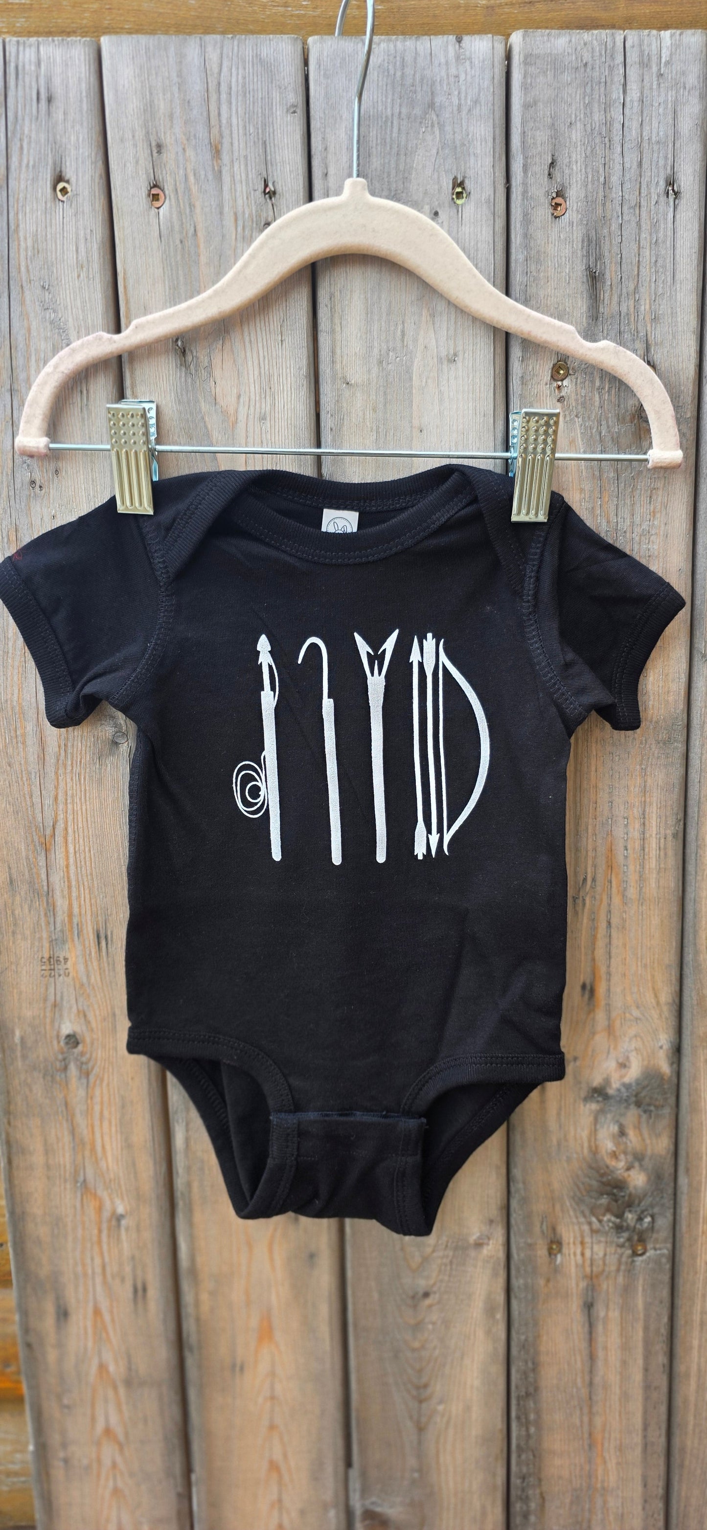 Black traditional tools onesie
